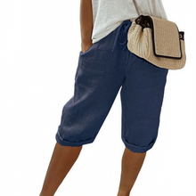 Aaliyah - Damen Shorts mit Bindegürtel in Dunkelblau
