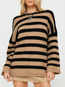Mara | Gemütlicher Pullover in Schwarz/Braun