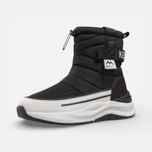 Gefütterte Winterstiefel Herren mit Profilsohle in Schwarz-Weiß