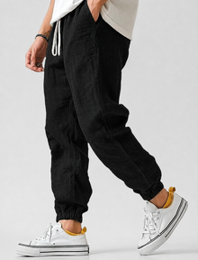 Sommerhose Herren | Jogger Fit & Leicht in Schwarz