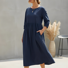 Somina │ Sommer-Midikleid in Dunkelblau