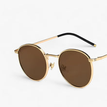Sonnenbrille Herren | Rundes Design & Zeitloser Stil in Gold Braun