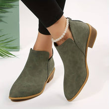 Stiefeletten Damen | Niedriger Absatz & Zeitlos Elegant in Grün
