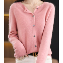 Strickjacke Damen | Feinstrick & Rundhals in Hellrosa