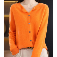 Strickjacke Damen | Feinstrick & Rundhals in Orange