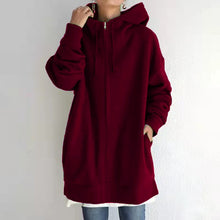 Strickjacke Damen | Kapuze & Longform in Dunkelrot