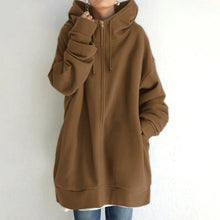 Strickjacke Damen | Kapuze & Longform in Dunkelbraun