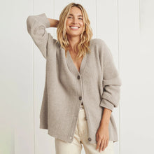 Strickjacke Damen | Oversized & V-Ausschnitt in Beige