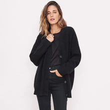 Strickjacke Damen | Oversized & V-Ausschnitt in Schwarz