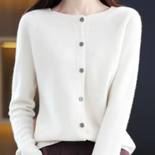 Strickjacke Damen | Rundhals & Softtouch in Weiß