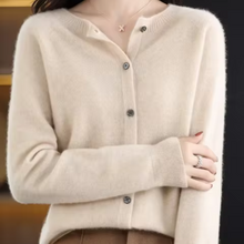 Strickjacke Damen | Rundhals & Softtouch in Beige