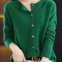 Strickjacke Damen | Rundhals & Softtouch in Grün