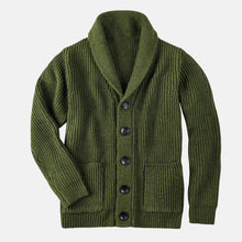 Strickjacke Herren | Bequem & Stilsicher mit Schalkragen in Grün