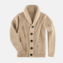 Strickjacke Herren | Bequem & Stilsicher mit Schalkragen in Khaki