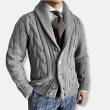 Strickjacke Herren | Zeitlos Elegant mit Schalkragen in Grau