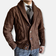 Strickjacke Herren | Zeitlos Elegant mit Schalkragen in Braun