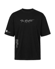 T Shirt Herren | Oversized Graphic Print mit Statement-Design in Schwarz