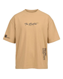 T Shirt Herren | Oversized Graphic Print mit Statement-Design in Beige