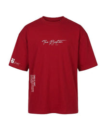 T Shirt Herren | Oversized Graphic Print mit Statement-Design in Rot