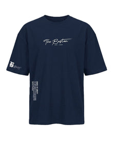 T Shirt Herren | Oversized Graphic Print mit Statement-Design in Dunkelblau