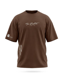 T Shirt Herren | Oversized Graphic Print mit Statement-Design in Braun