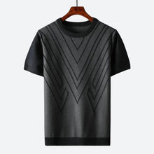 Texturierter Strick T-Shirt Herren | Struktur-Design & Atmungsaktiver Komfort in Schwarz