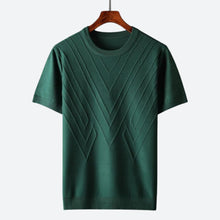 Texturierter Strick T-Shirt Herren | Struktur-Design & Atmungsaktiver Komfort in Grün