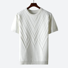 Texturierter Strick T-Shirt Herren | Struktur-Design & Atmungsaktiver Komfort in Weiß