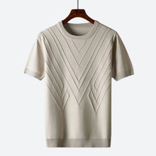 Texturierter Strick T-Shirt Herren | Struktur-Design & Atmungsaktiver Komfort in Aprikos