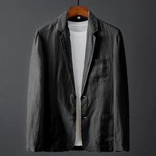 Herren Sommer Reverskragen Leichte Blazer in Schwarz