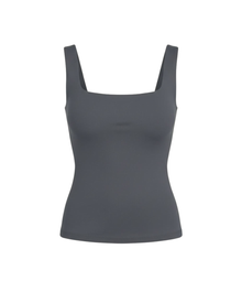 Top Damen | Figurbetontes Basic mit Eckausschnitt in Grau