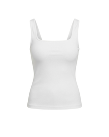 Top Damen | Figurbetontes Basic mit Eckausschnitt in Weiß