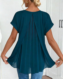 Thea | Elegante Plissee-Tunikabluse in Blau