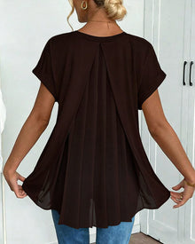 Thea | Elegante Plissee-Tunikabluse in Braun