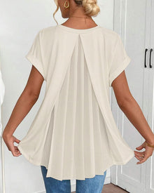 Thea | Elegante Plissee-Tunikabluse in Beige