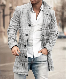 Trench coat Herren | Elegant & Vielseitig mit Stehkragen in Weiß