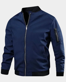 Bomberjacke Herren | Sportlicher Zip & Praktische Ärmeltasche in Dunkelblau