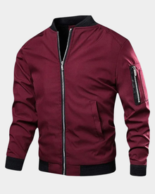Bomberjacke Herren | Sportlicher Zip & Praktische Ärmeltasche in Dunkelrot