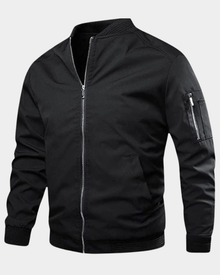 Bomberjacke Herren | Sportlicher Zip & Praktische Ärmeltasche in Schwarz