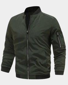 Bomberjacke Herren | Sportlicher Zip & Praktische Ärmeltasche in Dunkelgrün