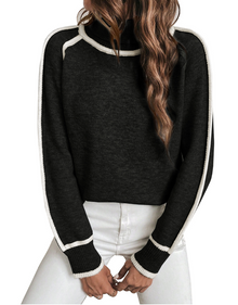 Turtleneck Pullover Damen | Kuschelig & Vielseitig in Schwarz