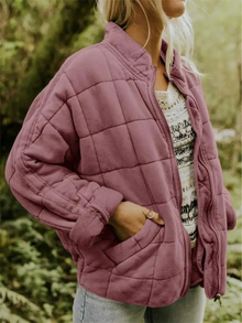 Übergangsjacke Damen | Gesteppt & Oversized Bequem in Rosa