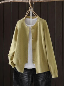 Camia | Cardigan mit Rundhalsausschnitt in Gelb