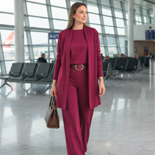 Madeline | Elegantes Business-Set (Gürtel nicht enthalten) in Burgund