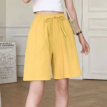 Linda - Weite Leinen Sommerhose in Gelb