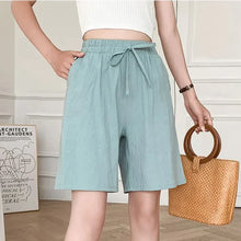 Linda - Weite Leinen Sommerhose in Grün