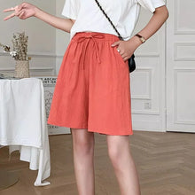 Linda - Weite Leinen Sommerhose in Rot