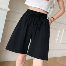 Linda - Weite Leinen Sommerhose in Schwarz