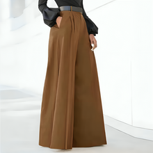 Nadine – Damenhose mit hoher Taille und weitem Bein in Braun