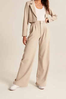 Aerelle | Wide-Leg Schneiderhose in Beige